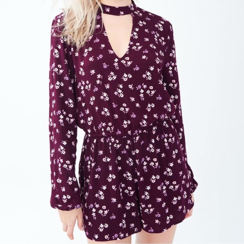 NWT Aeropostale Floral Burgundy Romper